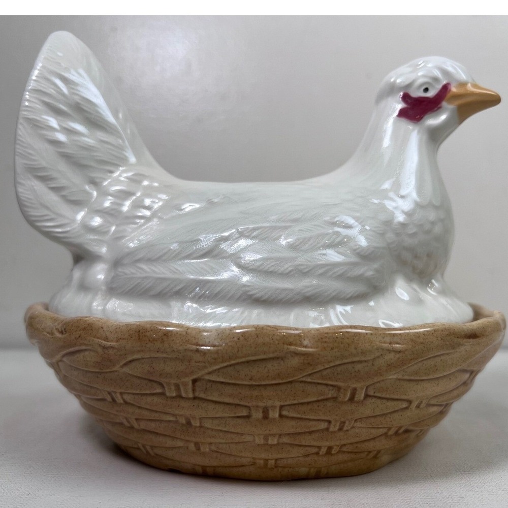 Hen‎ on Nest Egg Box Tureen Antique Staffordshire Chicken 19th Century Rare - Picture 4 of 16